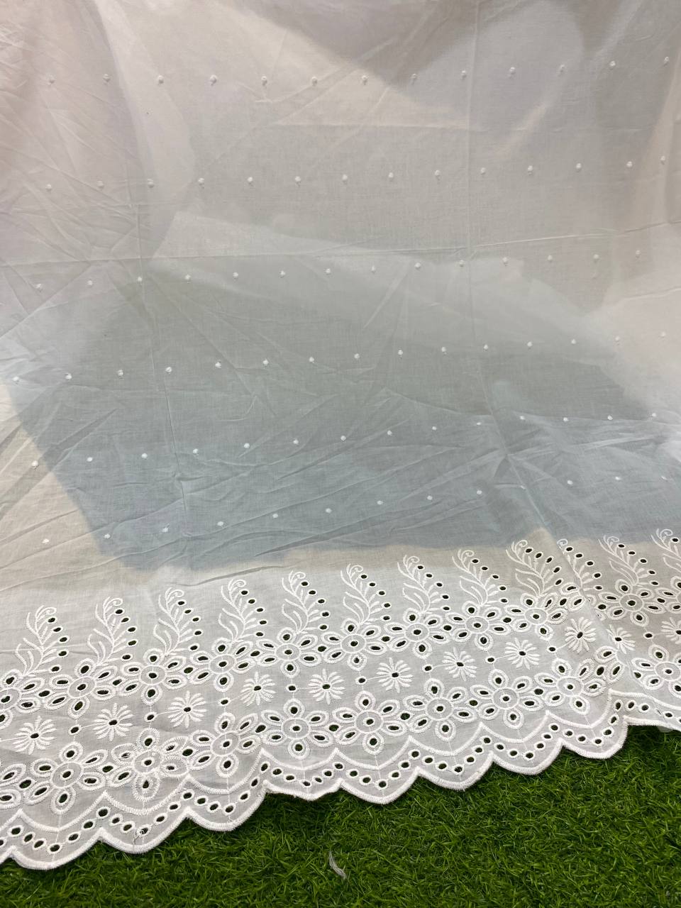 Most Premium Fabric Of Chikankari Hakoba Border Cotton