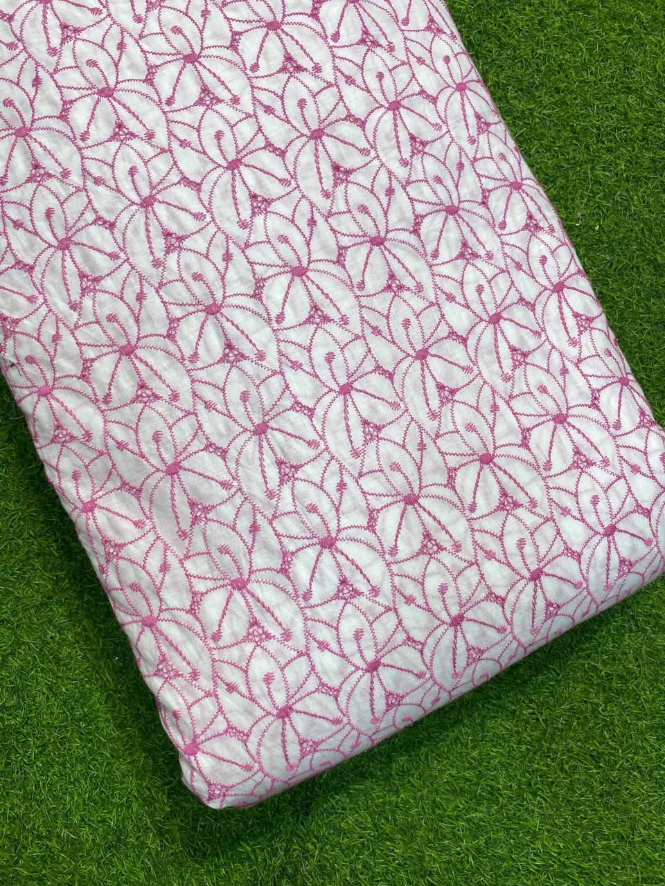 Most Premium Cotton Fabric- Lucknowi Embroidery With Chikankari