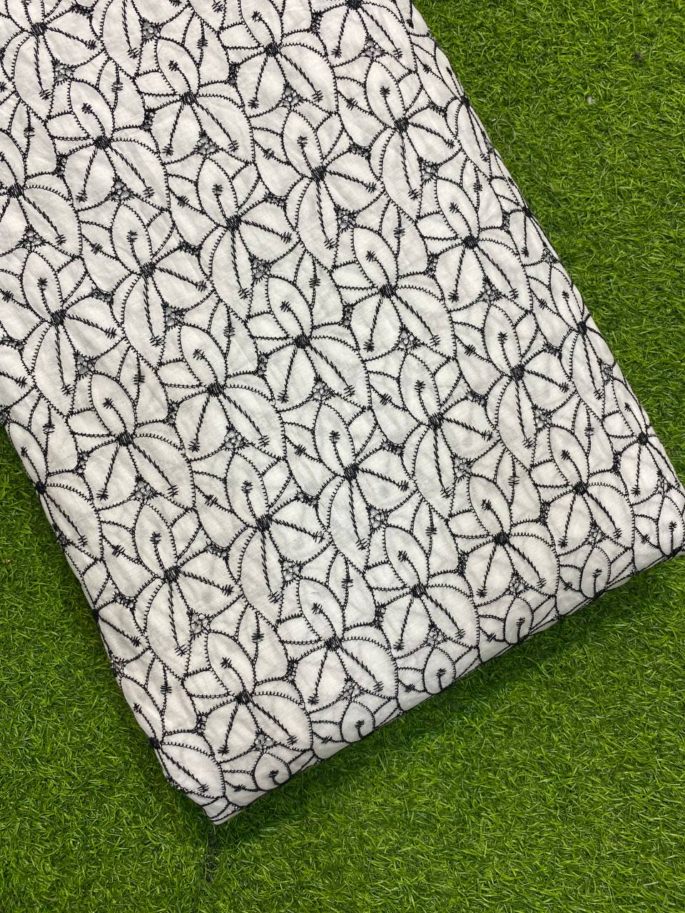 Most Premium Cotton Fabric- Lucknowi Embroidery With Chikankari