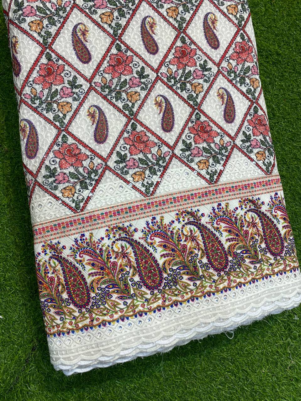 Most Premium Cotton Fabric- With Chikankari Lucknowi Printed