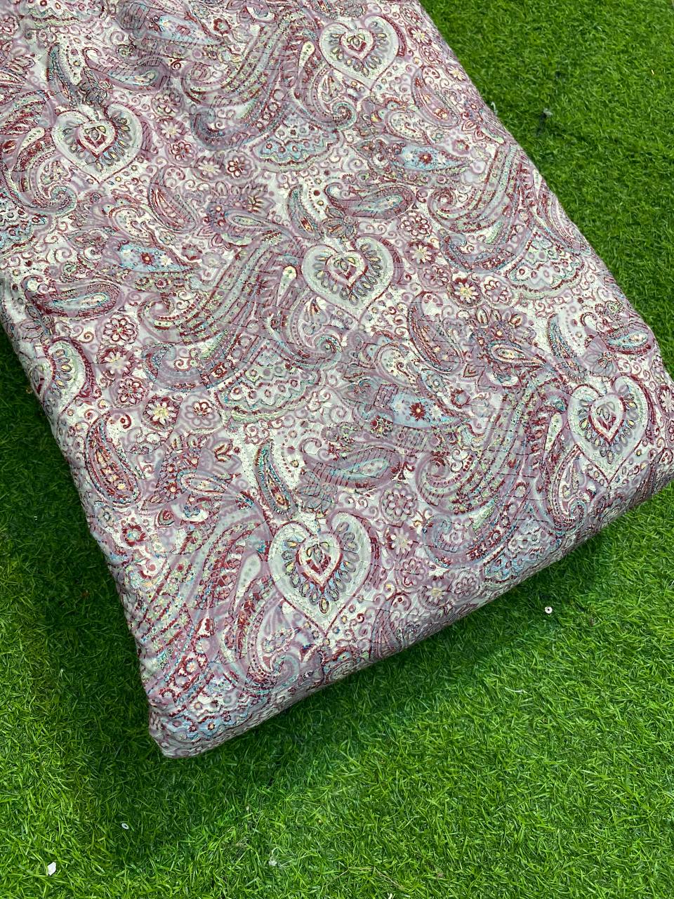 Most Premium Cotton Fabric- With Chikankari Lucknowi Printed
