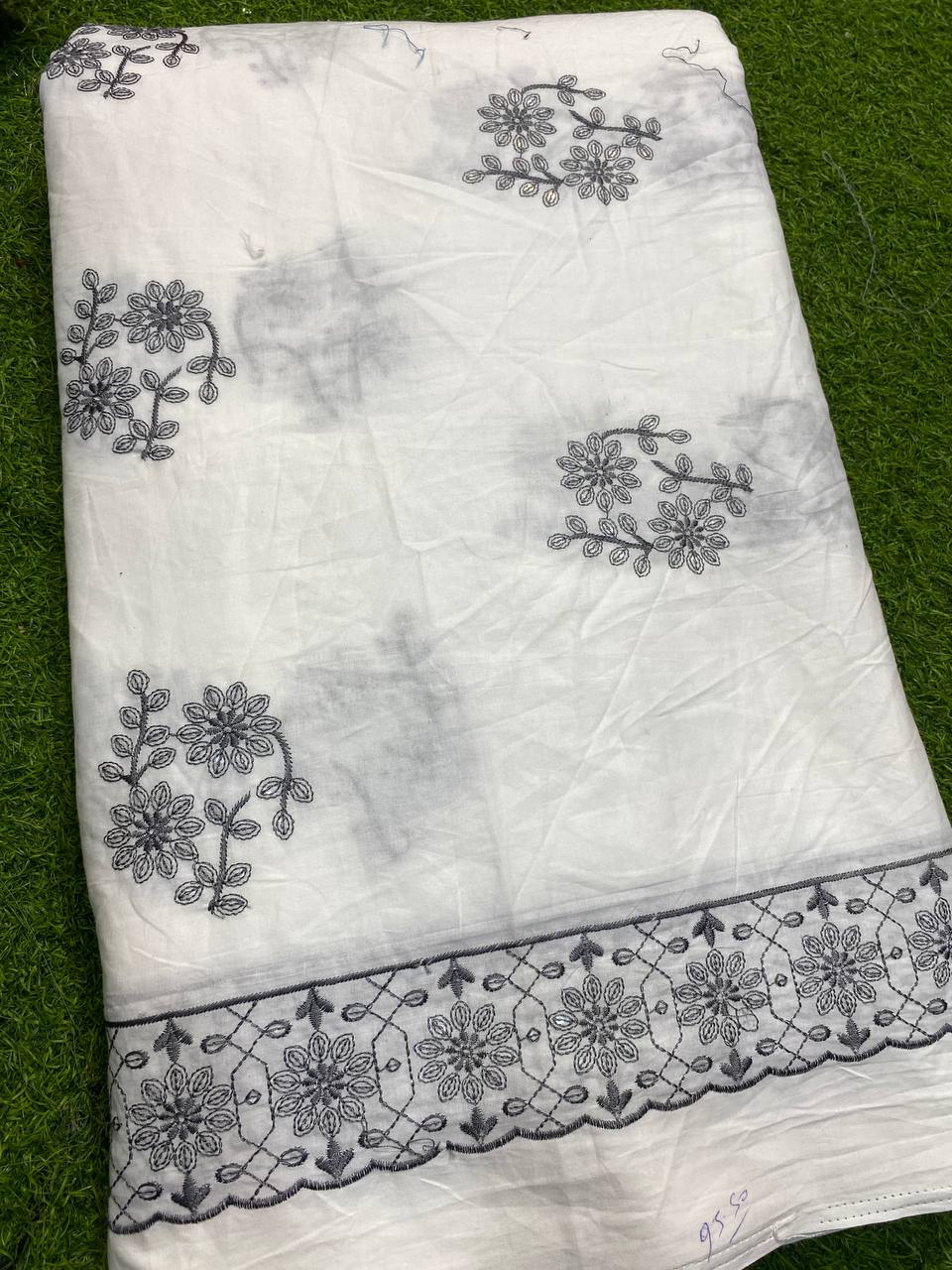 Most Premium Cotton Fabric - With Fine Thread Work