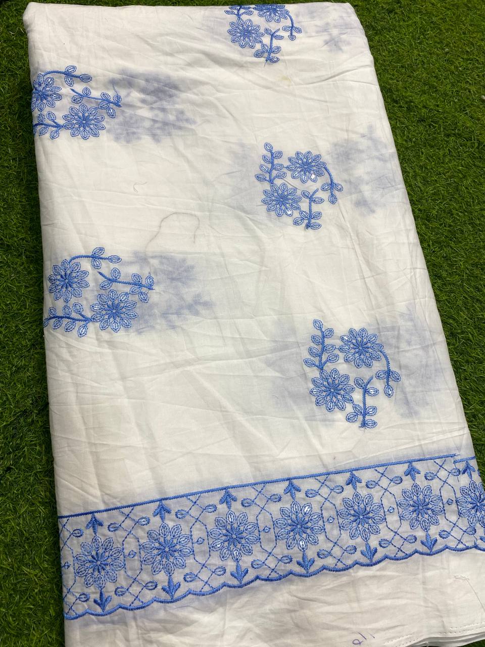 Most Premium Cotton Fabric - With Fine Thread Work