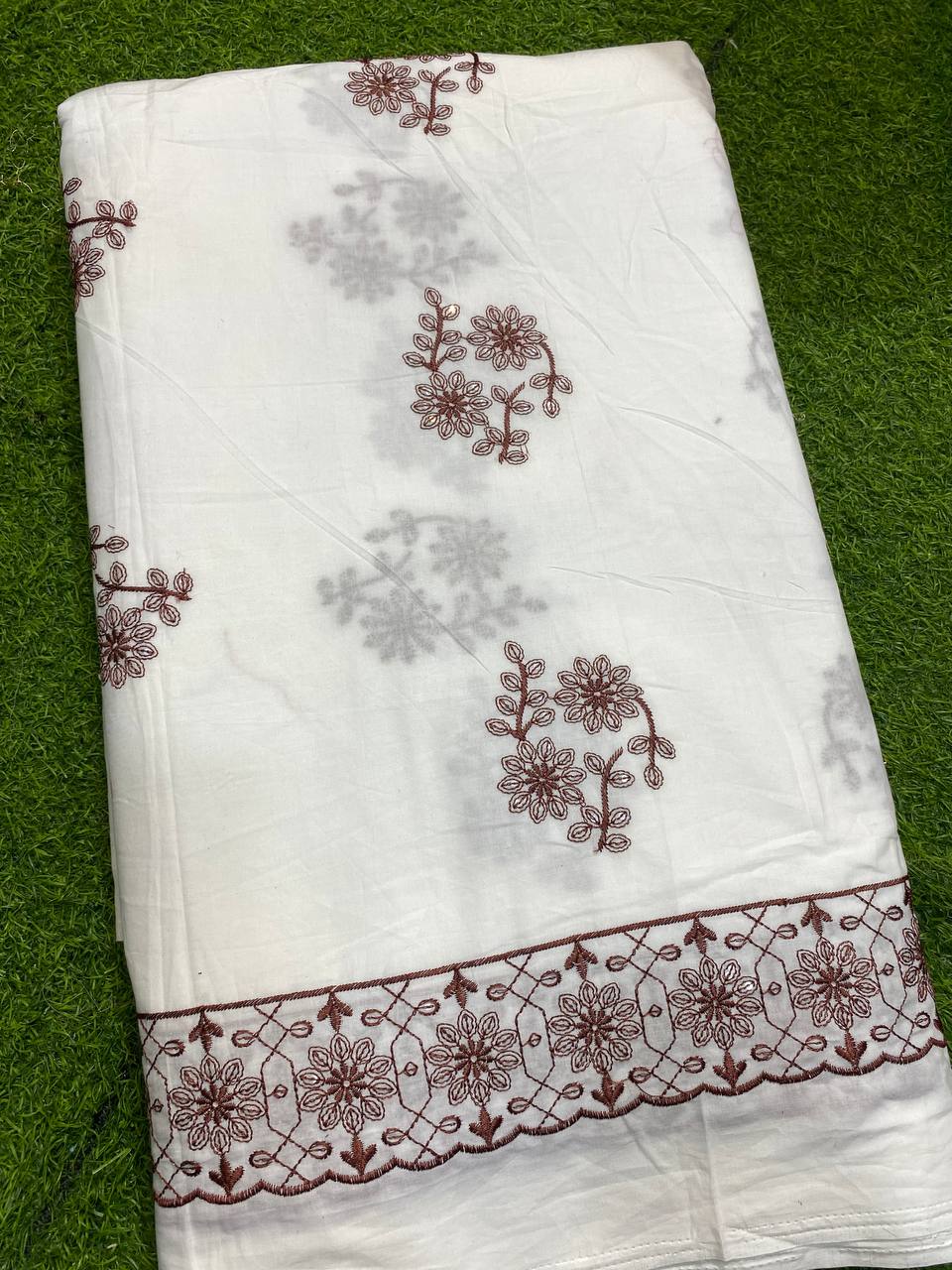 Most Premium Cotton Fabric - With Fine Thread Work