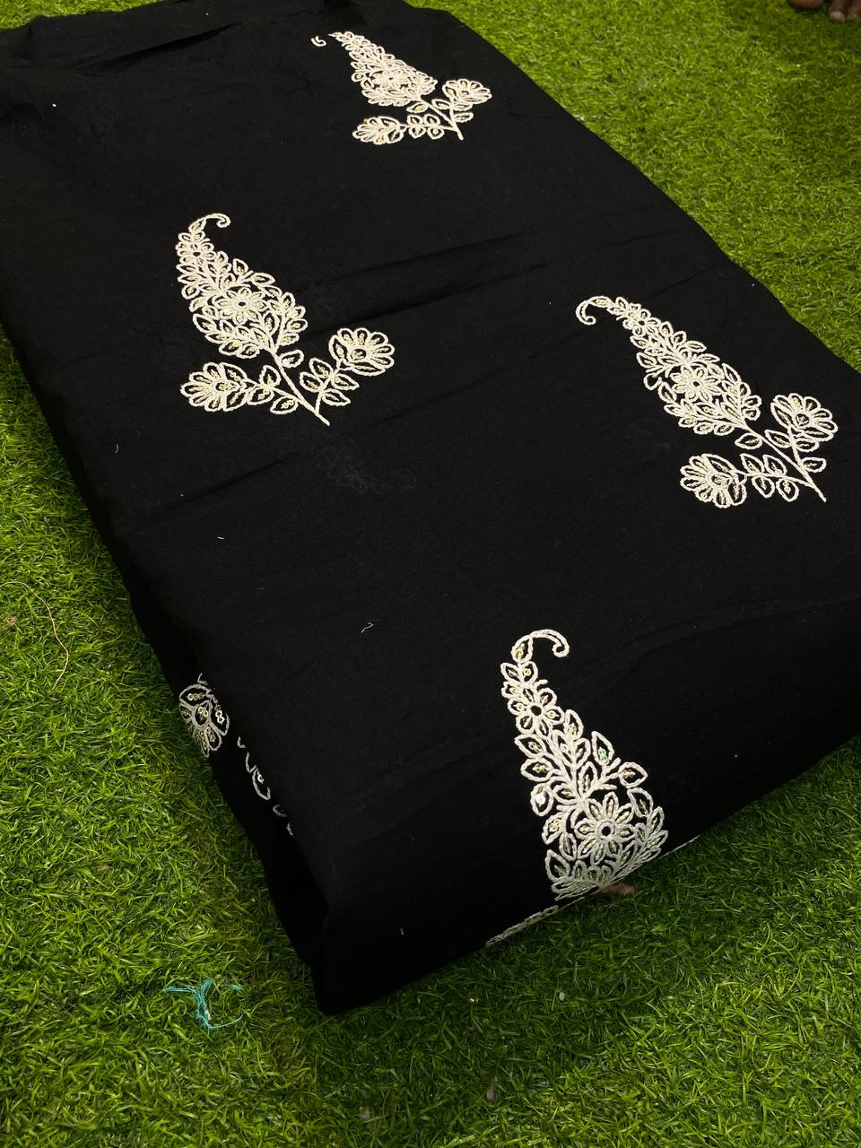 Most Premium Cotton Fabric - With Kashmiri Embroidery