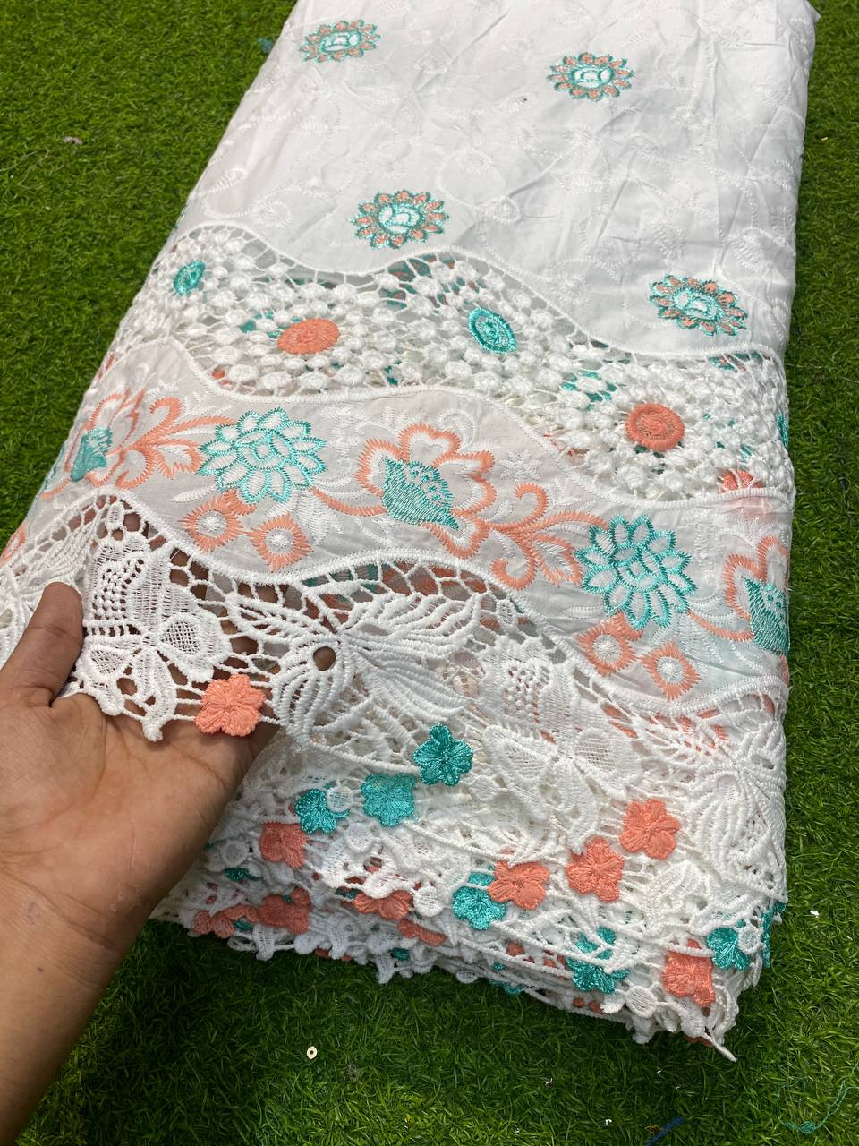 Most Premium Imported Collection Applique Embroidery  (Creamy)