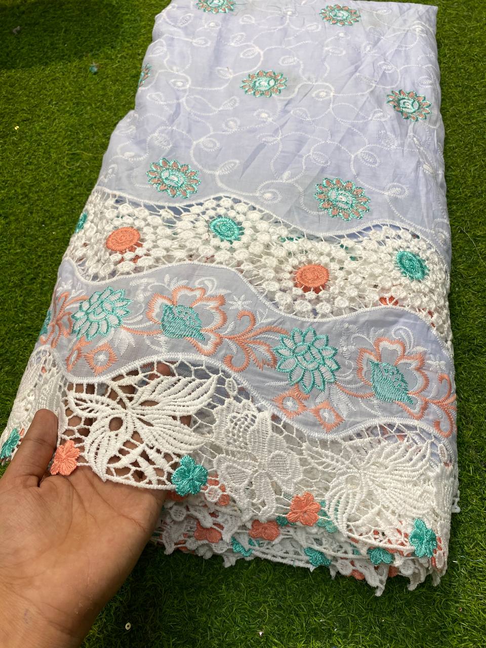 Most Premium Imported Collection Applique Embroidery  (Light Blue)