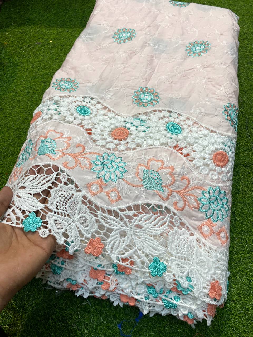 Most Premium Imported Collection Applique Embroidery  (Peach)