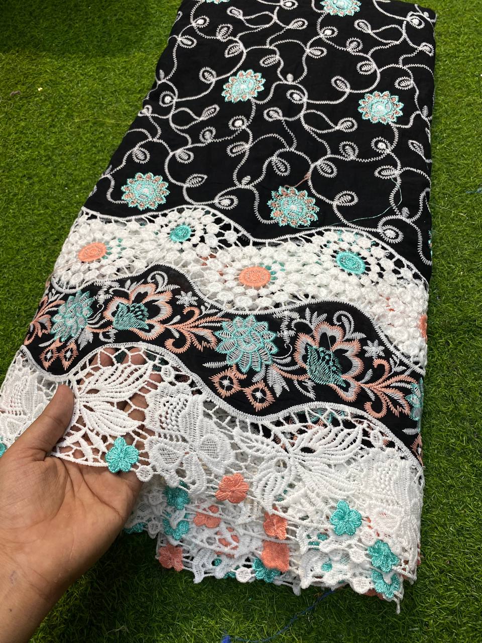 Most Premium Imported Collection Applique Embroidery  (BLACK)