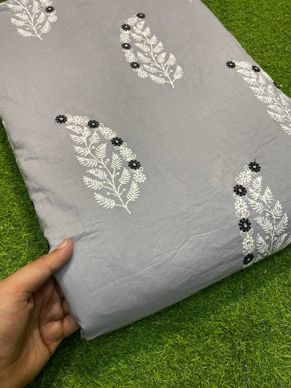 Most Premium Cotton Fabric- With Fine Thread Work