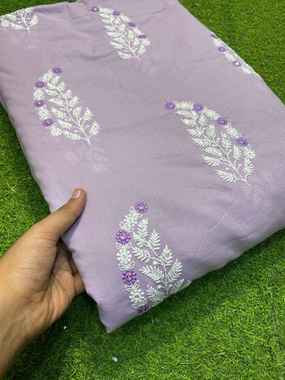 Most Premium Cotton Fabric- With Fine Thread Work