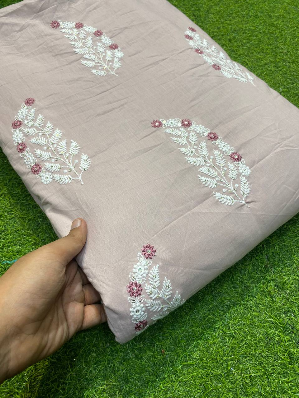 Most Premium Cotton Fabric- With Fine Thread Work