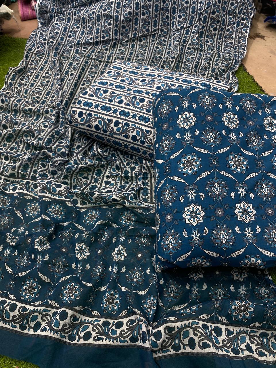 Premium Pure Cotton 80*80 Suit With Dupatta