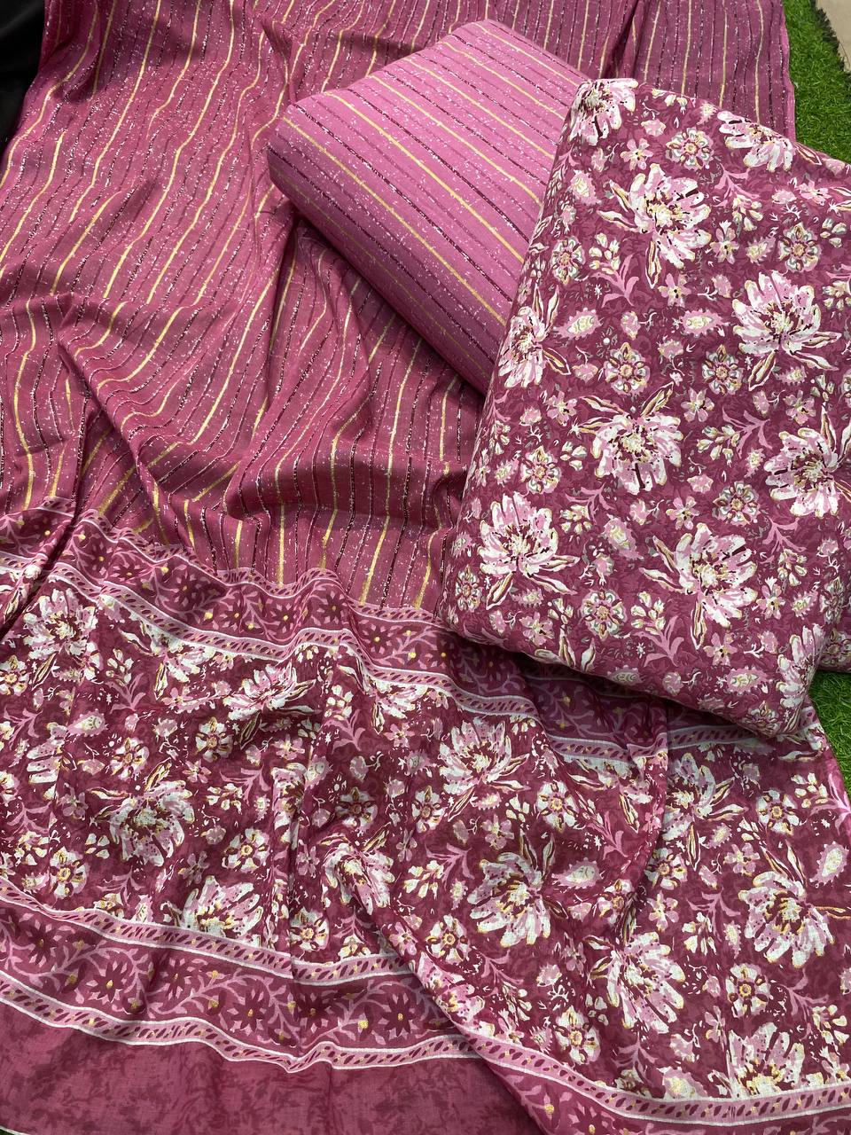Premium Pure Cotton 80*80 Suit With Dupatta