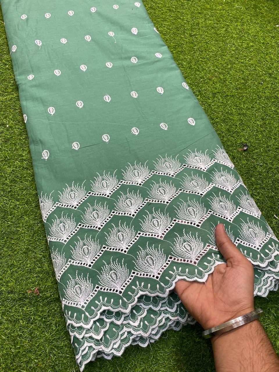 Most Premium Quality Of Fine Thread Embroidery On Pure Cotton Fabric