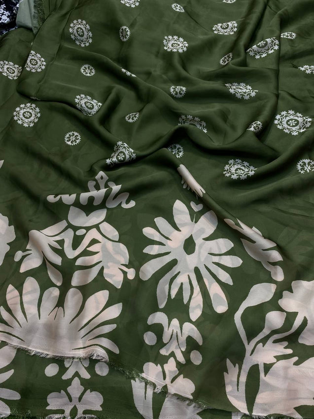 Most Premium Quality Of Pure Modal Georgette Fabric - Printed