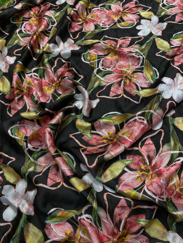 Most Premium Quality Of Pure Modal Georgette Fabric - Printed