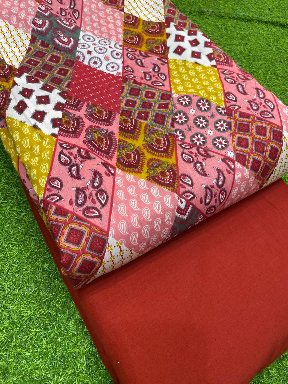 Most Premium Pure Cotton 80*80 Suit With Bottom