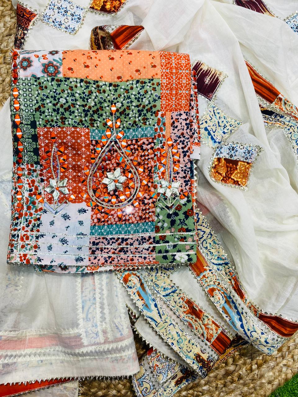 Most Premium Quality Of Pure Cotton Suits - With Dupatta & Bottom