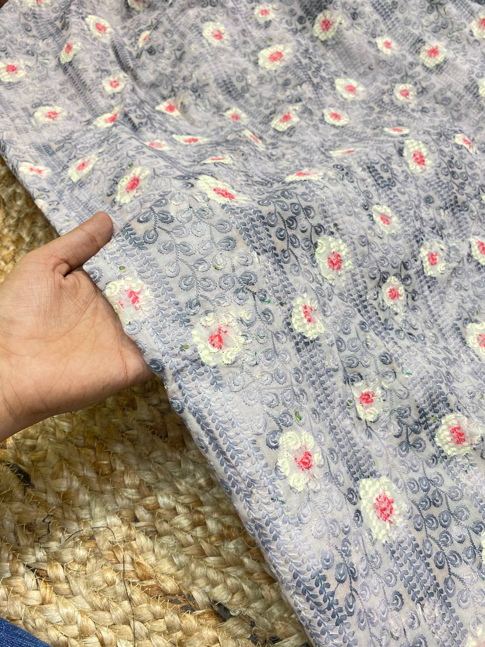 Most Premium Collection Of Pure Cotton 80*80 Fabric - With Lucknowi & Printed Work