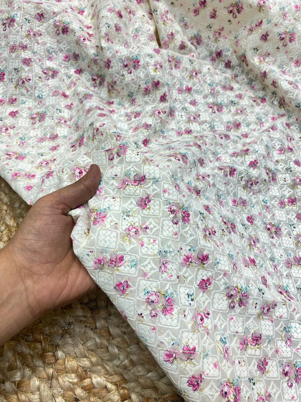 Most Premium Collection Of Pure Cotton 80*80 Fabric - With Lucknowi & Printed Work