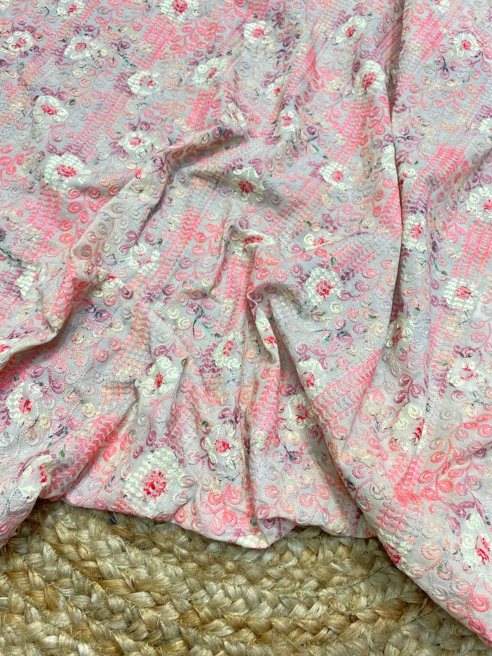 Most Premium Collection Of Pure Cotton 80*80 Fabric - With Lucknowi & Printed Work