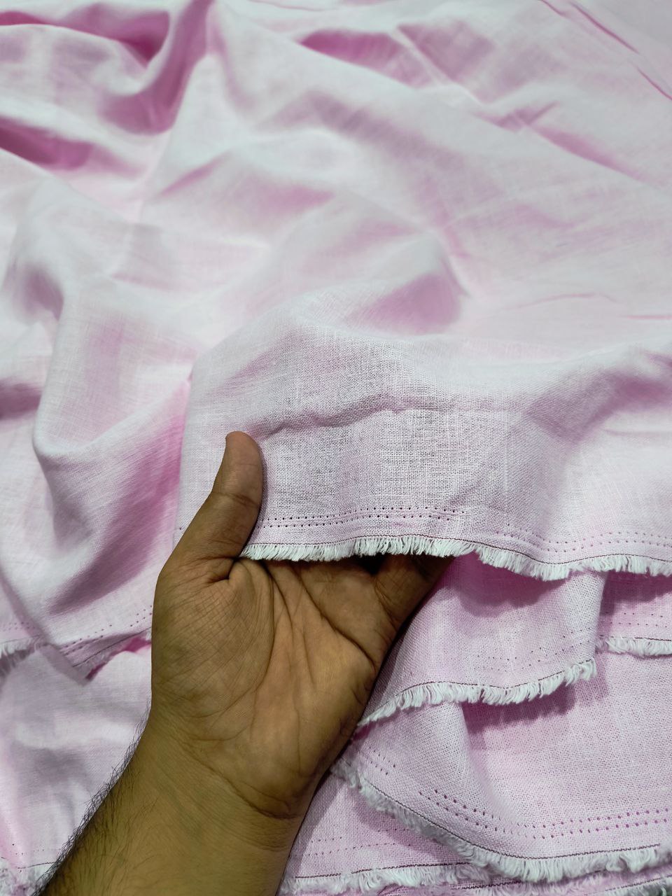 Most Premium Pure Viscose Linen Cotton FABRIC (Big WIDTH!!) (PINK)