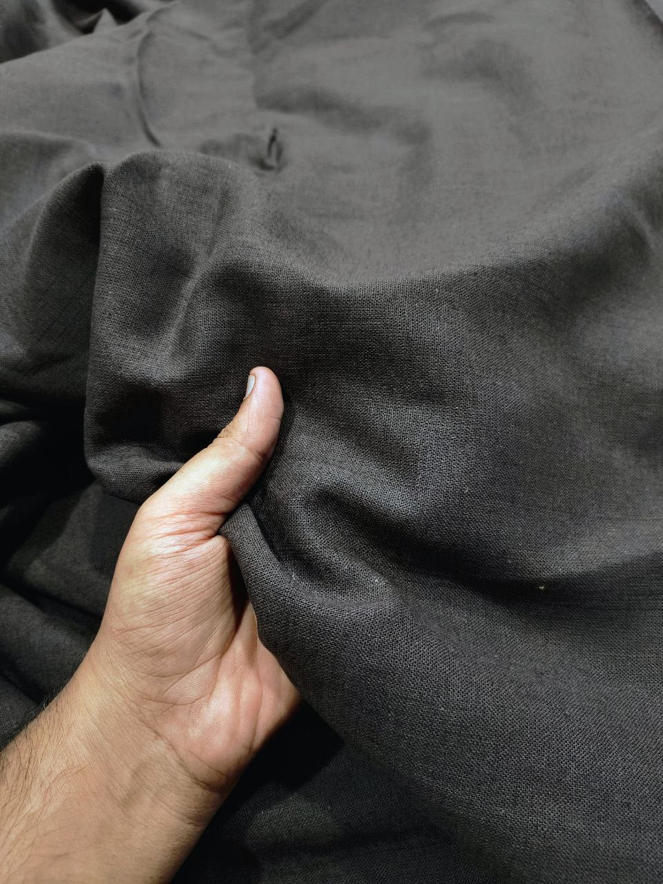 Most Premium Pure Viscose Linen Cotton FABRIC (Big WIDTH!!) (Dark Brown)