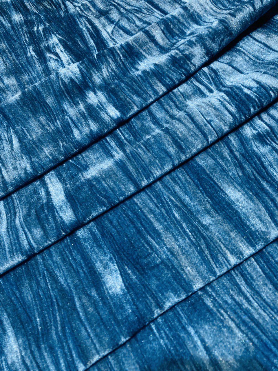 Most Premium Export Quality Korean Silk Velvet Crushed FABRIC - Big WIDTH!! (Mor Pankhi)