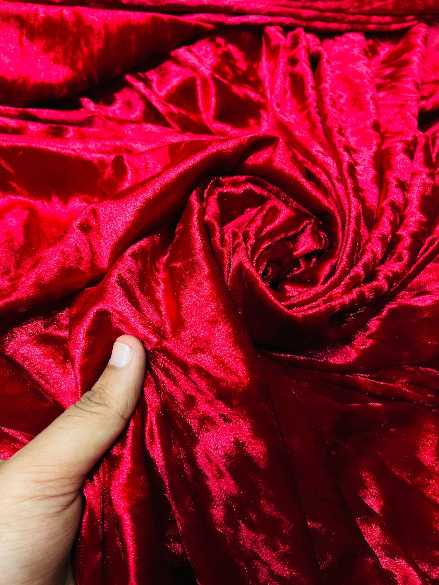 Premium Pure Imported ICE Velvet FABRIC (Big Width!!) Red Color