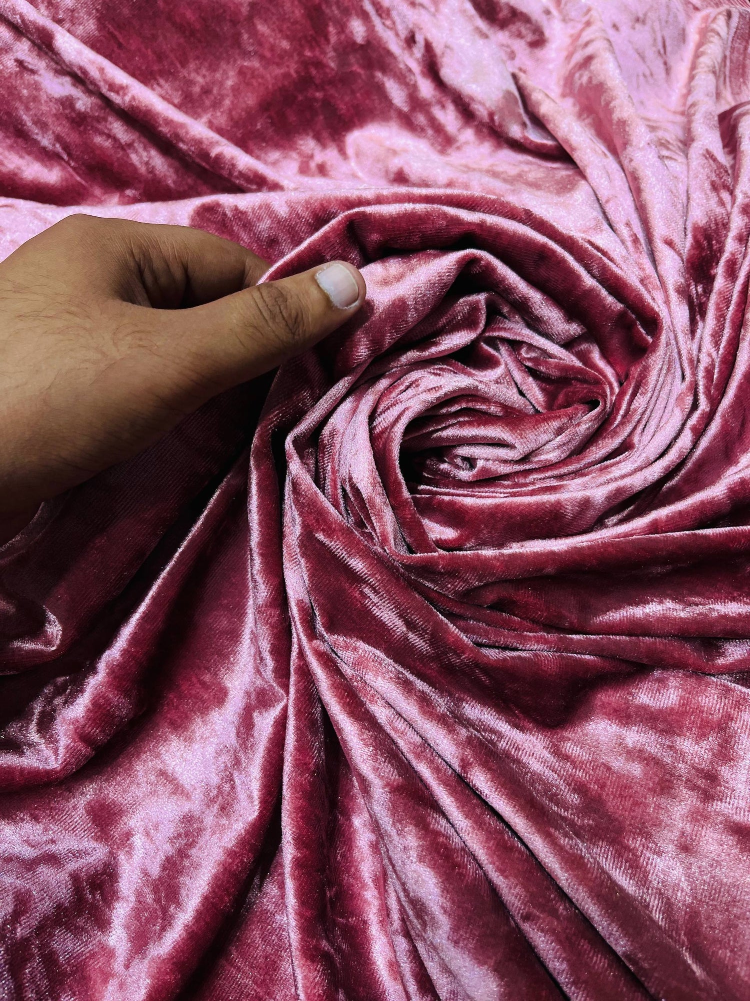 Premium Pure Imported ICE Velvet FABRIC (Big Width!!) Pyazi Pink Color