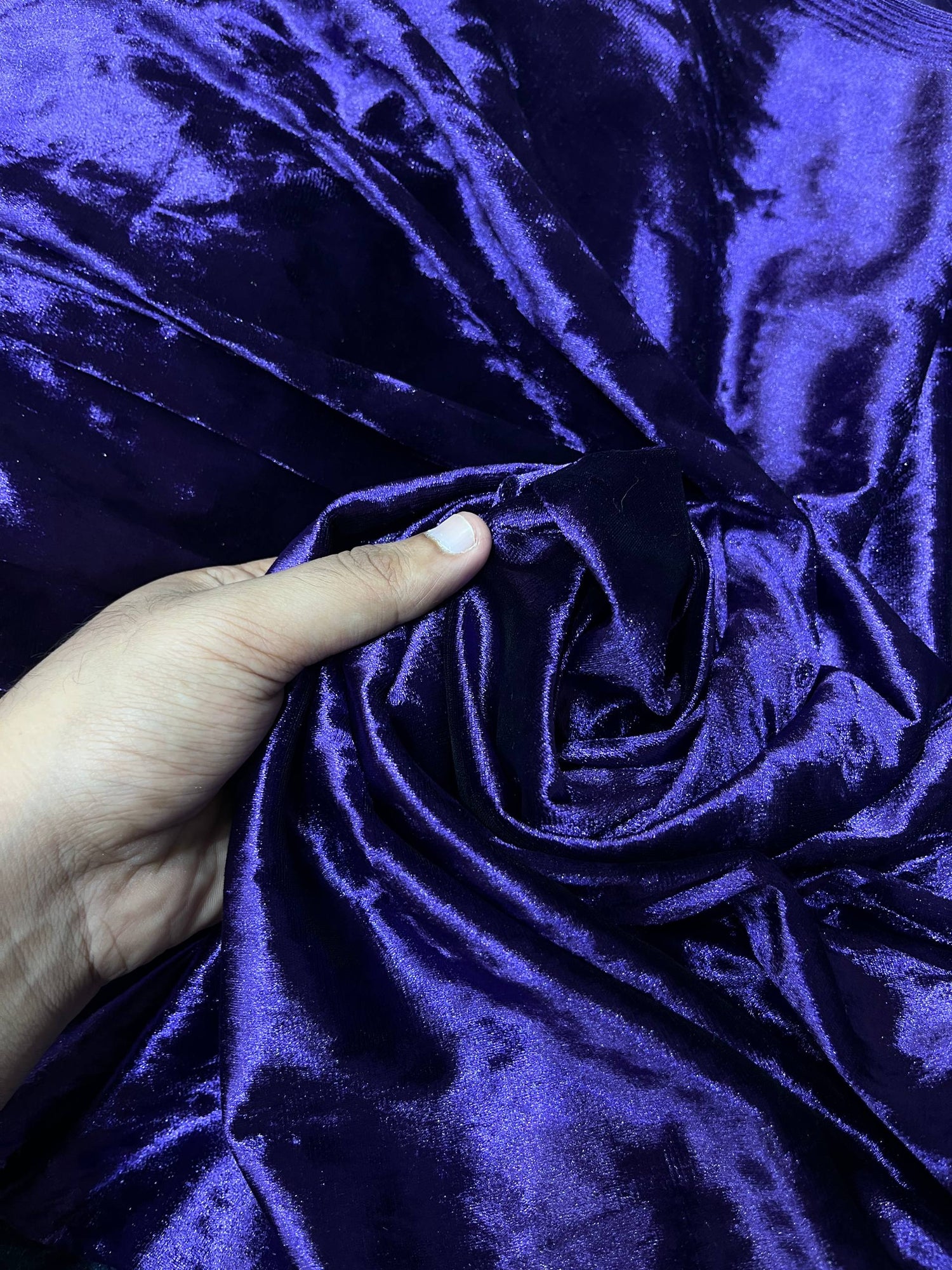 Premium Pure Imported ICE Velvet FABRIC (Big Width!!) Purple Color