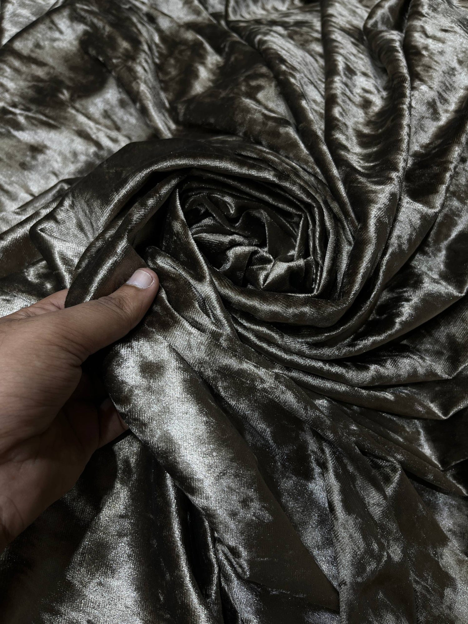 Premium Pure Imported ICE Velvet FABRIC (Big Width!!) BROWN Color