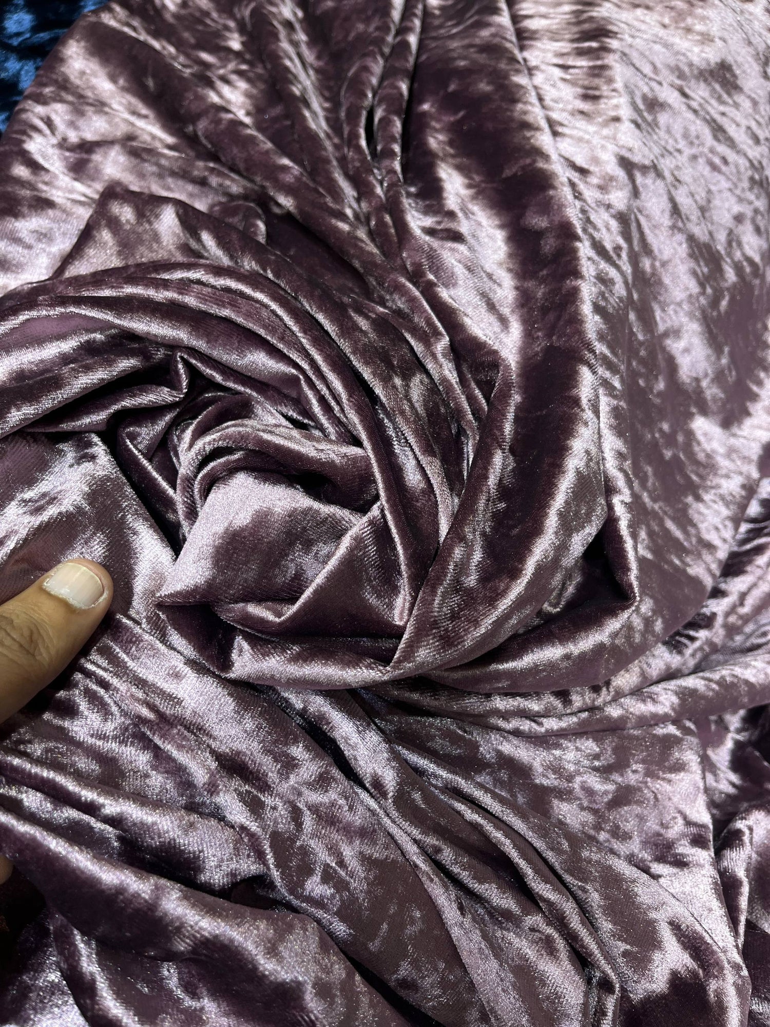 Premium Pure Imported ICE Velvet FABRIC (Big Width!!) Purple Mauve Color
