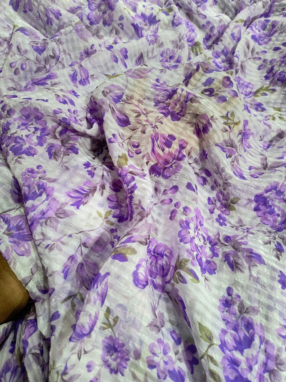 Most Premium Pure Chiffon FABRIC With Dobby Digital PRINTED (Big WIDTH!!)