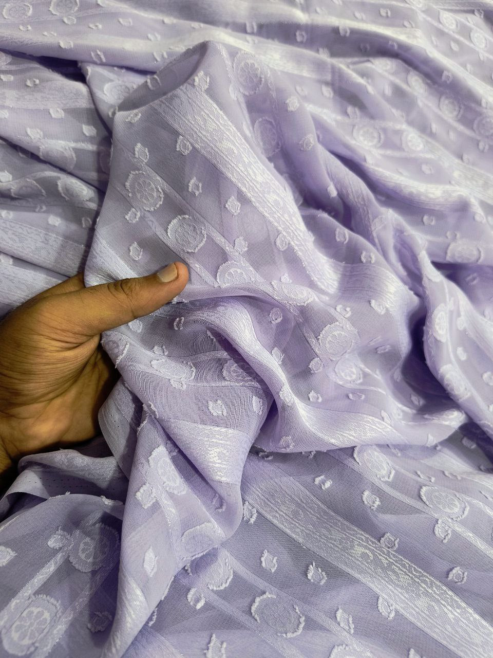 Premium Fine Thread Weaving On Pure Georgette FABRIC (Big WIDTH!!)