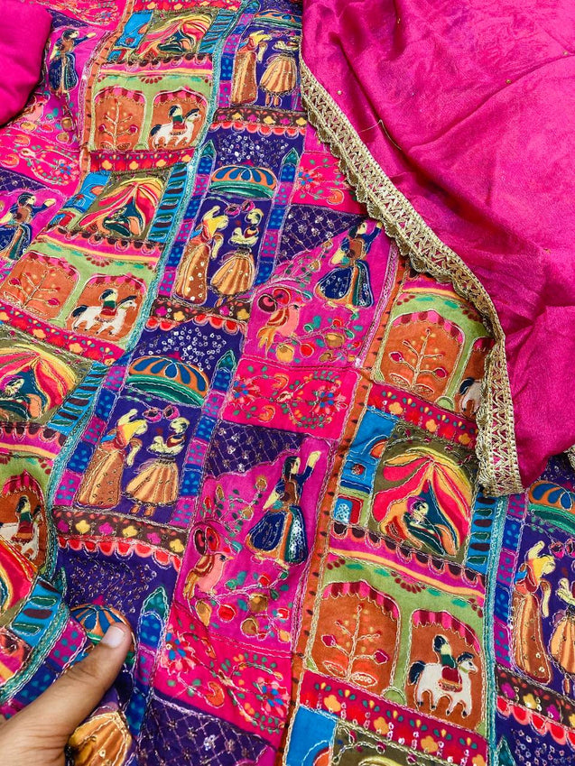 Premium Pure RAJA RANI Crepe Suit With Dupatta