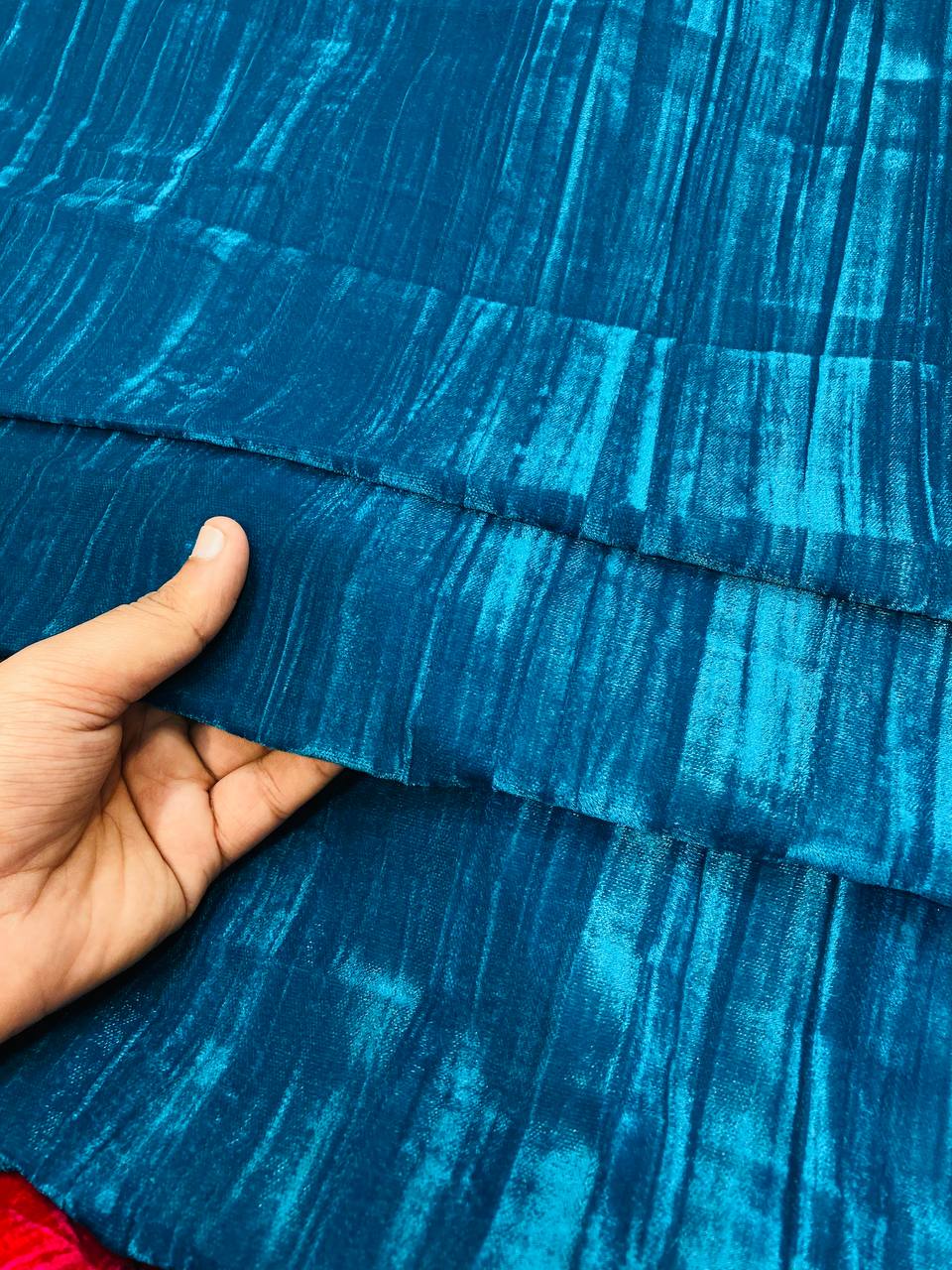 Premium Imported Crushed Velvet 9000 FABRIC - Mor Pankhi