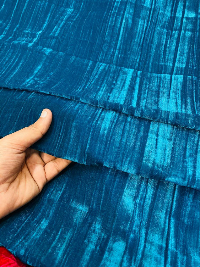 Premium Imported Crushed Velvet 9000 FABRIC - Mor Pankhi