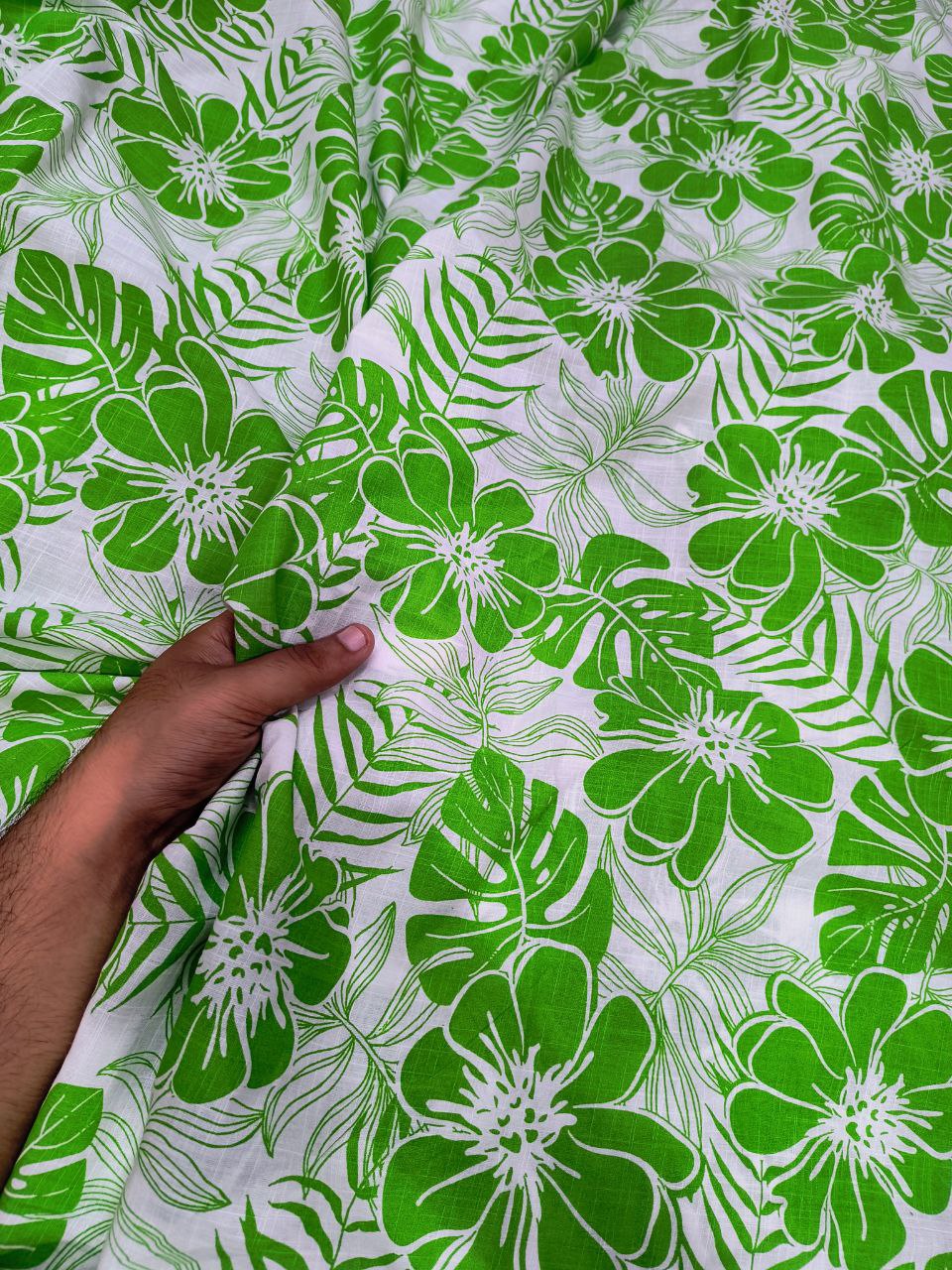 Most Premium Pure Linen Cotton PRINTED FABRIC (Big WIDTH!!)