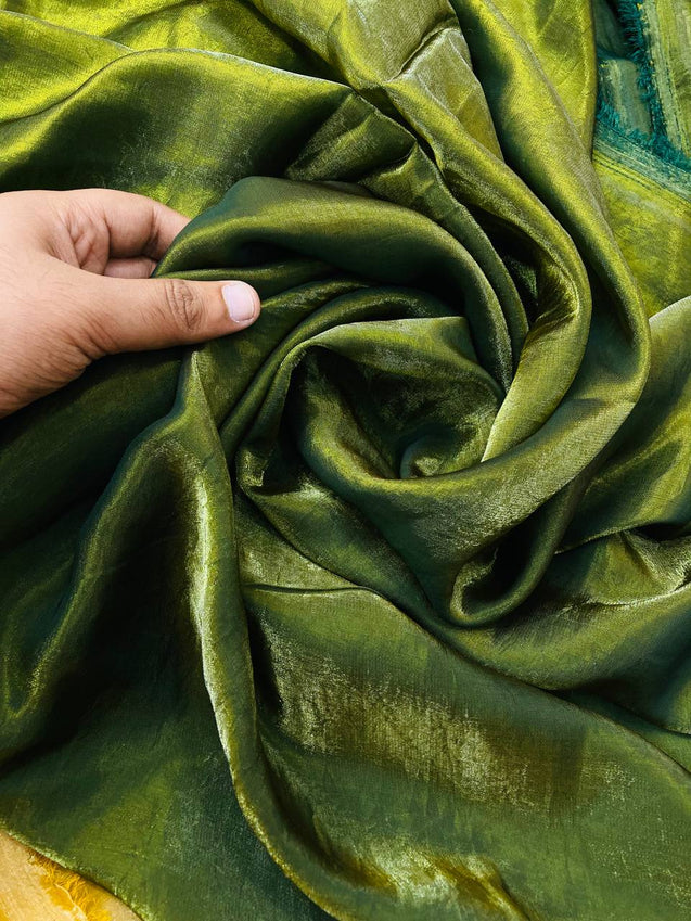 Premium Pure Jimmy Choo. Organza FABRIC (Mehndi GREEN)