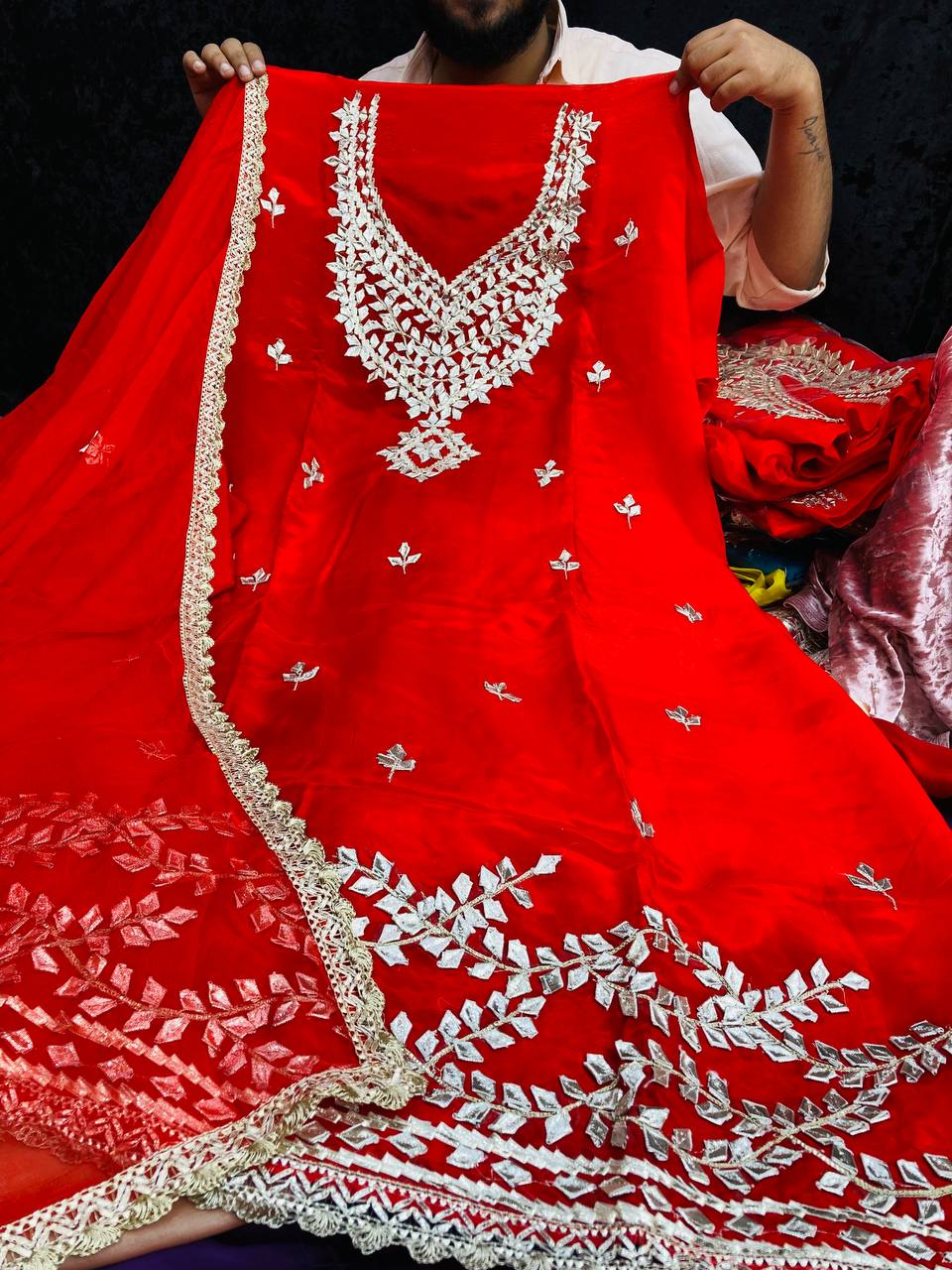 Premium Pure 3D Gota Patti Suit With Dupatta