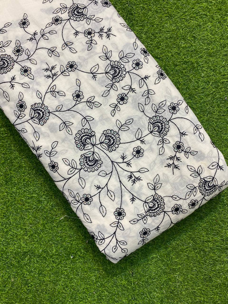 Most Premium Quality Of Pure Cotton Fabric - With Sequin Work