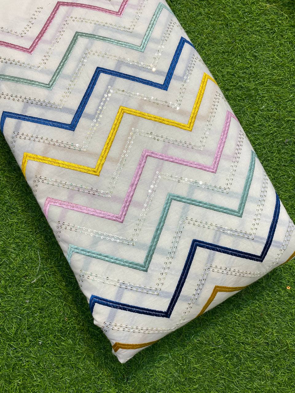 Most Premium Quality Of Pure Cotton Fabric - With Sequin Work