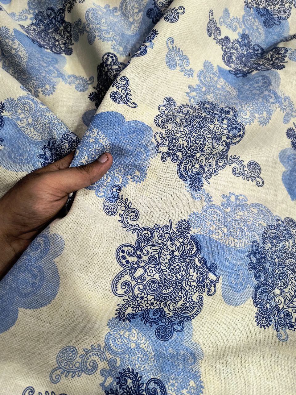 Most Premium Pure Jute Linen PRINTED FABRIC (Big WIDTH!!)