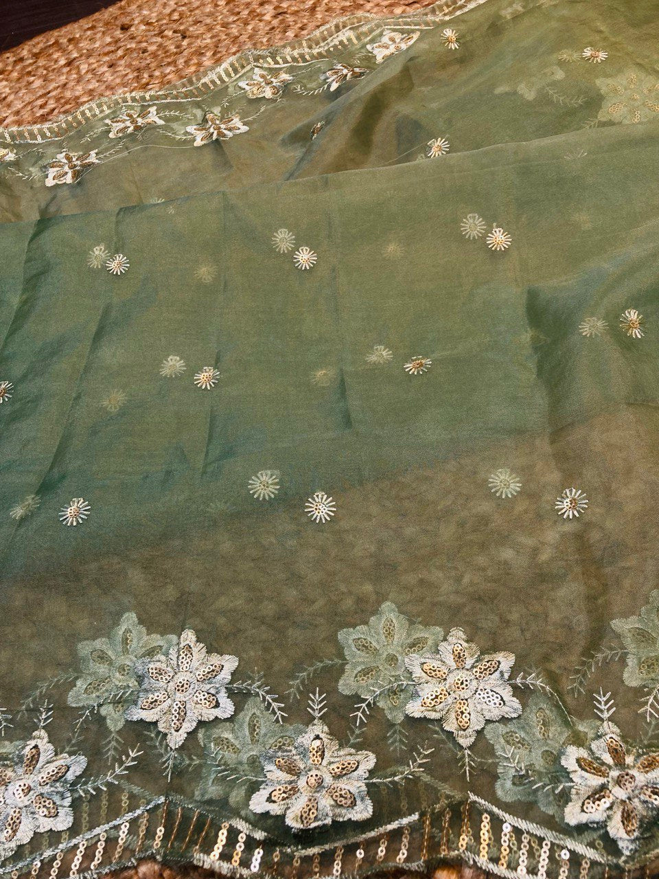 (Cut Piece SALE Fabric) Premium Pure  Fabric (Cut SIZE: 3.30 Meter)