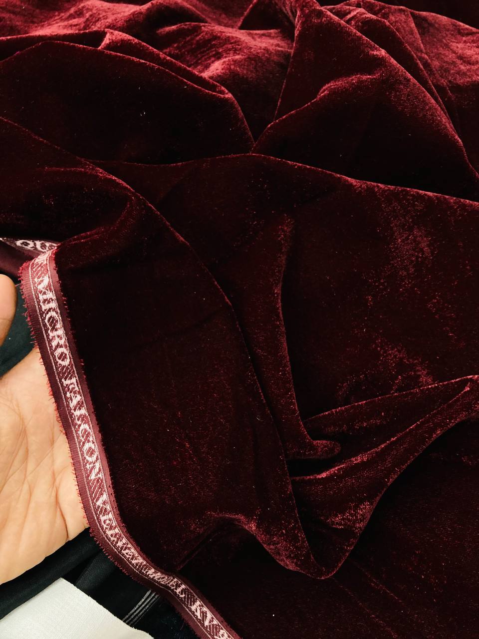 Premium Pure Velvet 9000 FABRIC (Complete 5 Meter FABRIC) -  MAROON