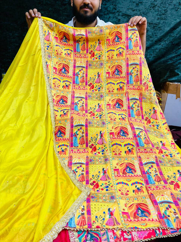 Premium Pure RAJA RANI Crepe Suit With Dupatta