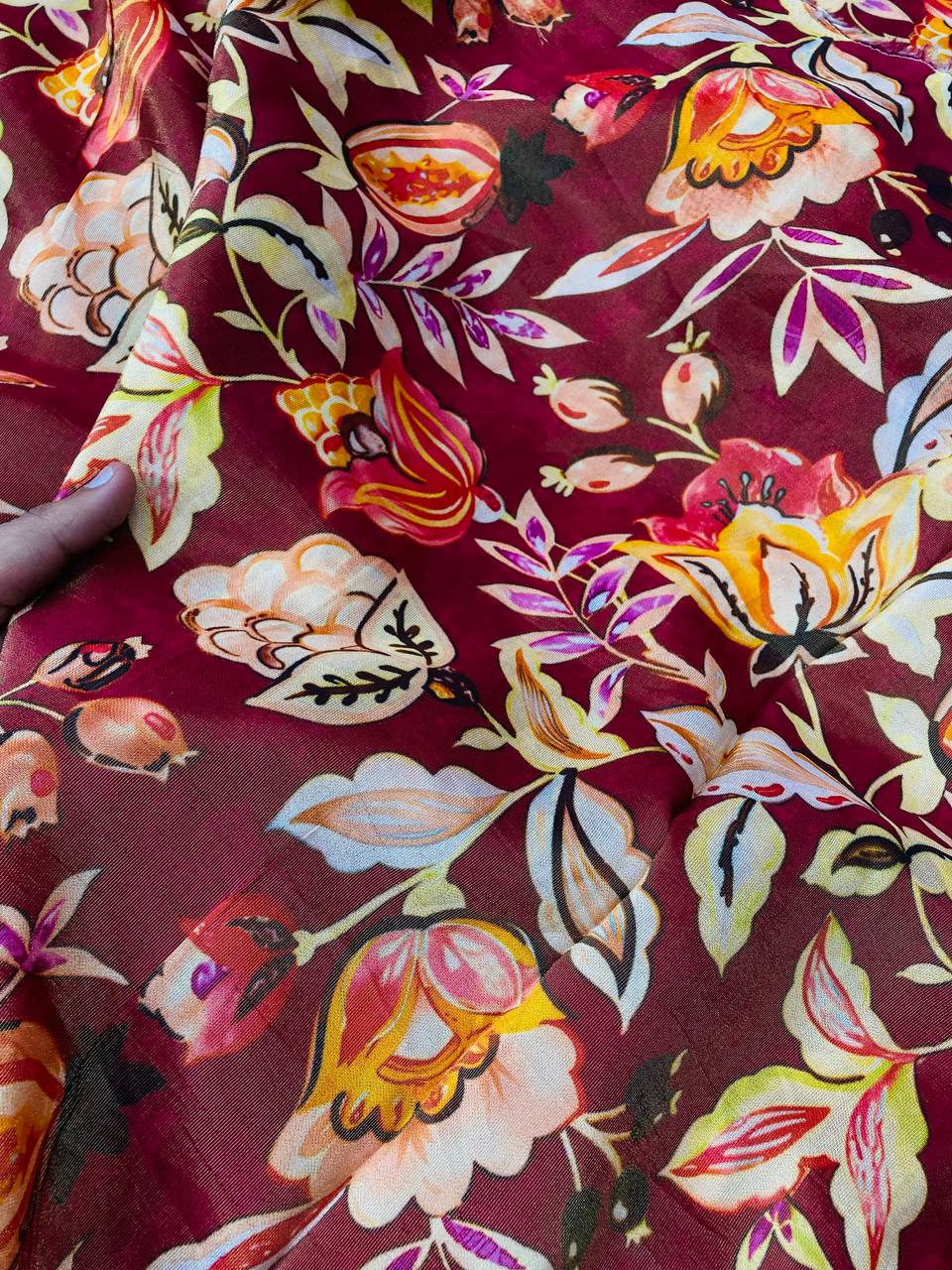 Premium Russian COSMOS Silk Fabric - DIGITAL PRINTED