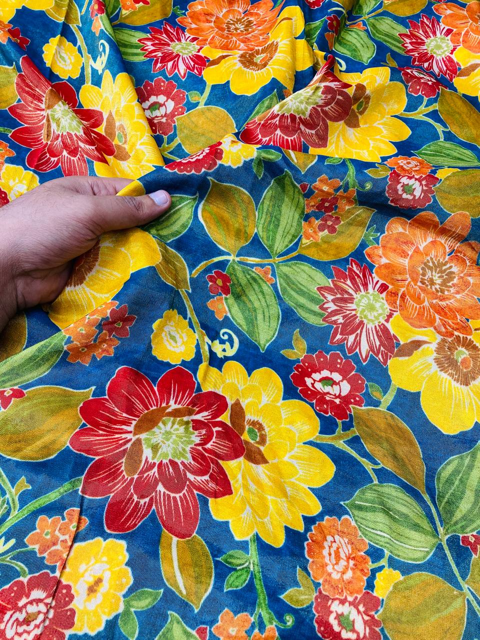 Premium Russian COSMOS Silk Fabric - DIGITAL PRINTED